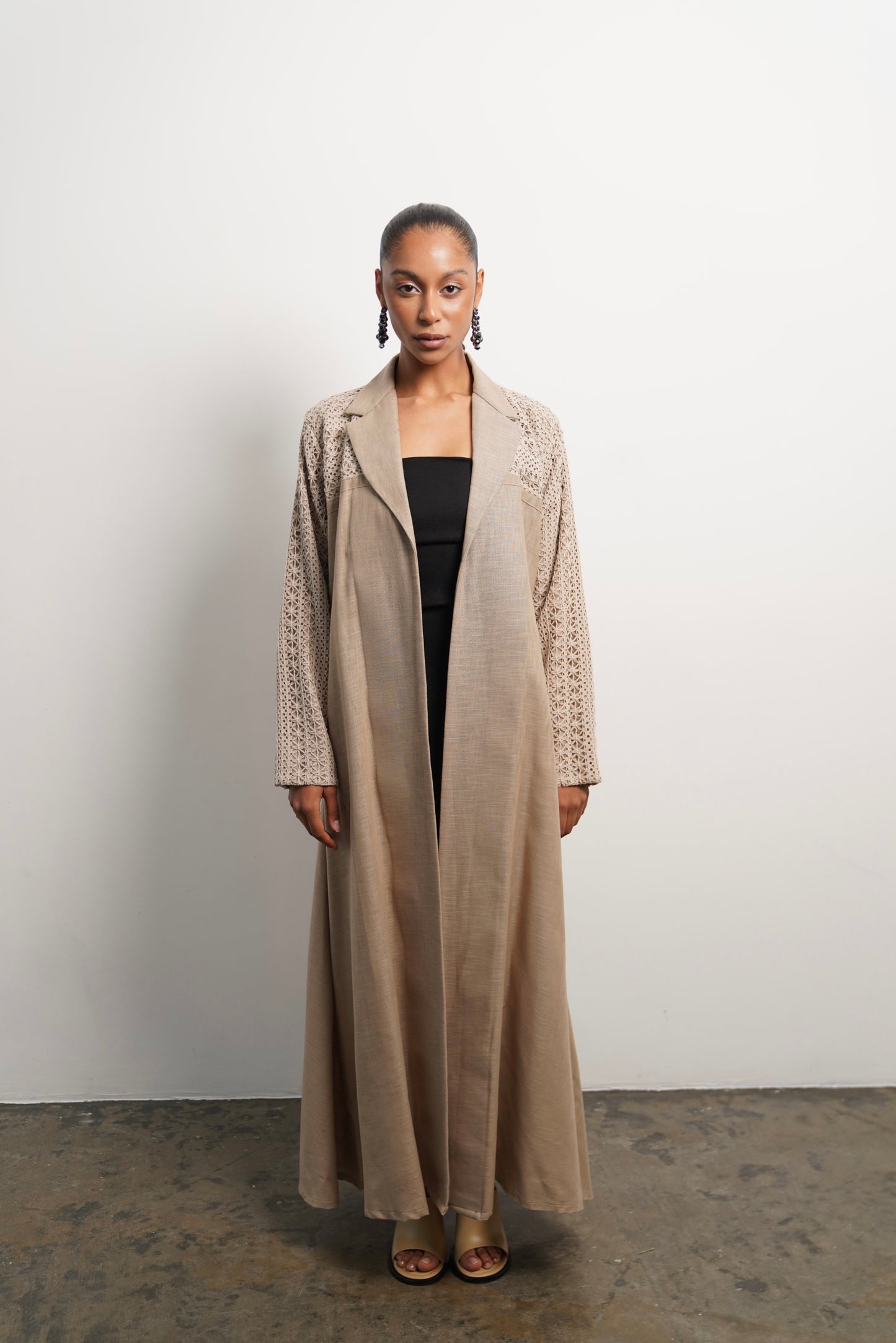 Beige linen Crochet