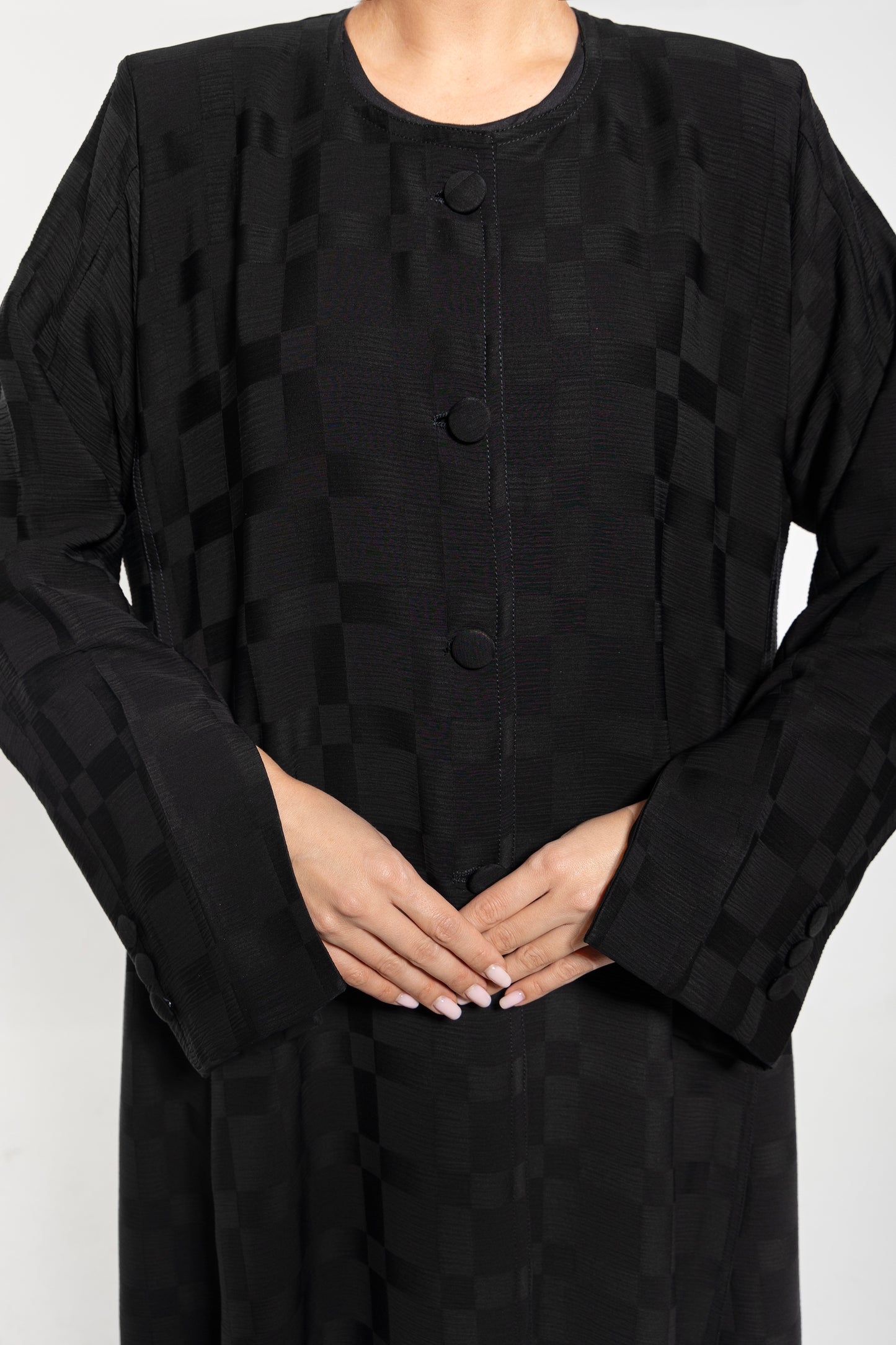 A Black Silk Chiffon Blazer