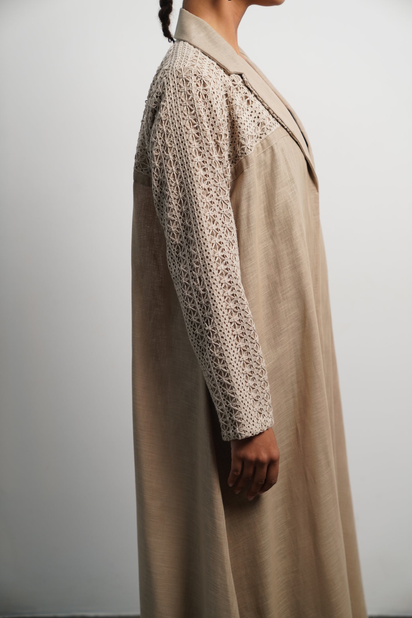 Beige linen Crochet