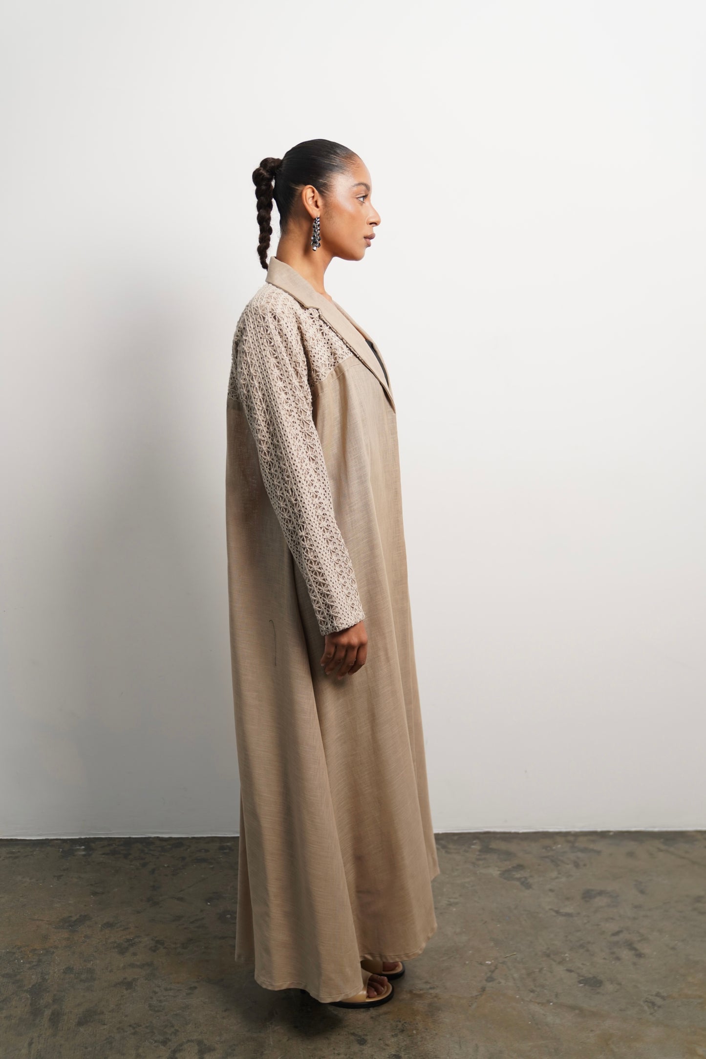 Beige linen Crochet