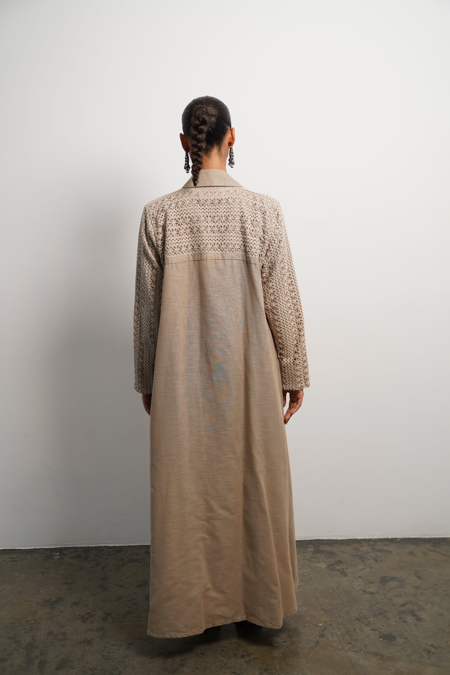Beige linen Crochet